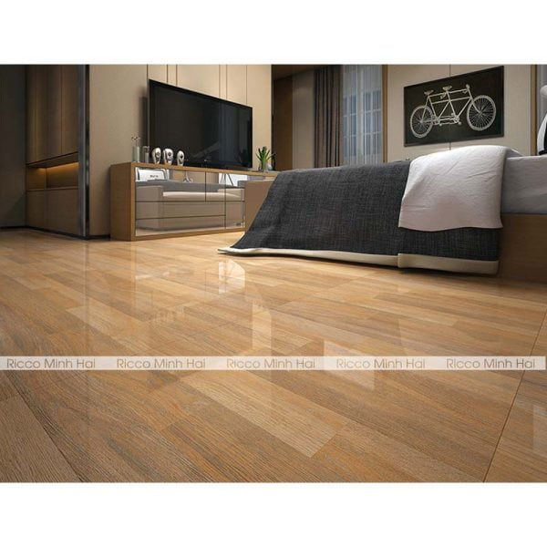 phòng ngủ sử dụng gạch lát nền hoàn mỹ 60x60 vân gỗ 8304