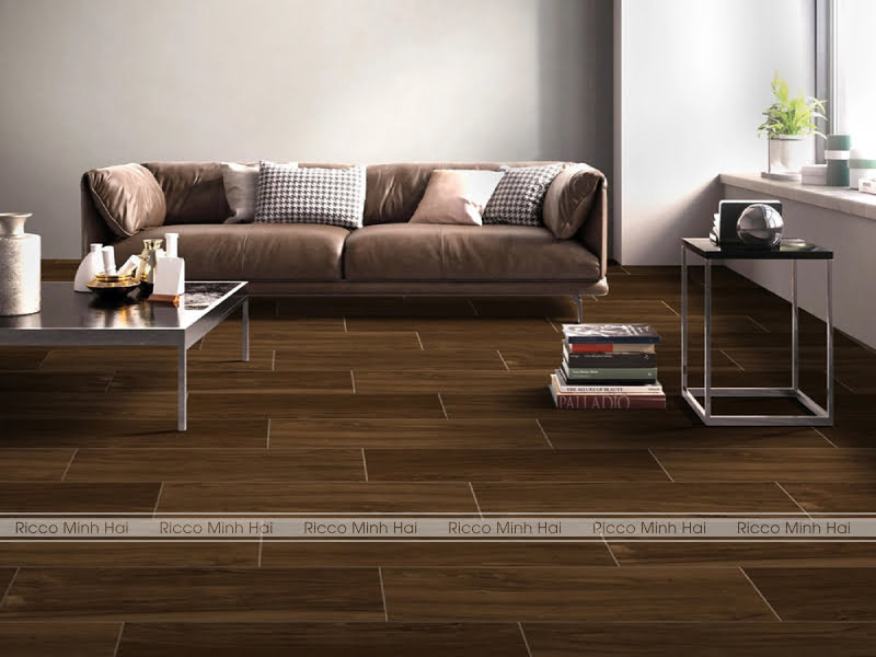 Gạch lát nền phòng khách giả gỗ Eurotile giá tốt tại Hải Dương